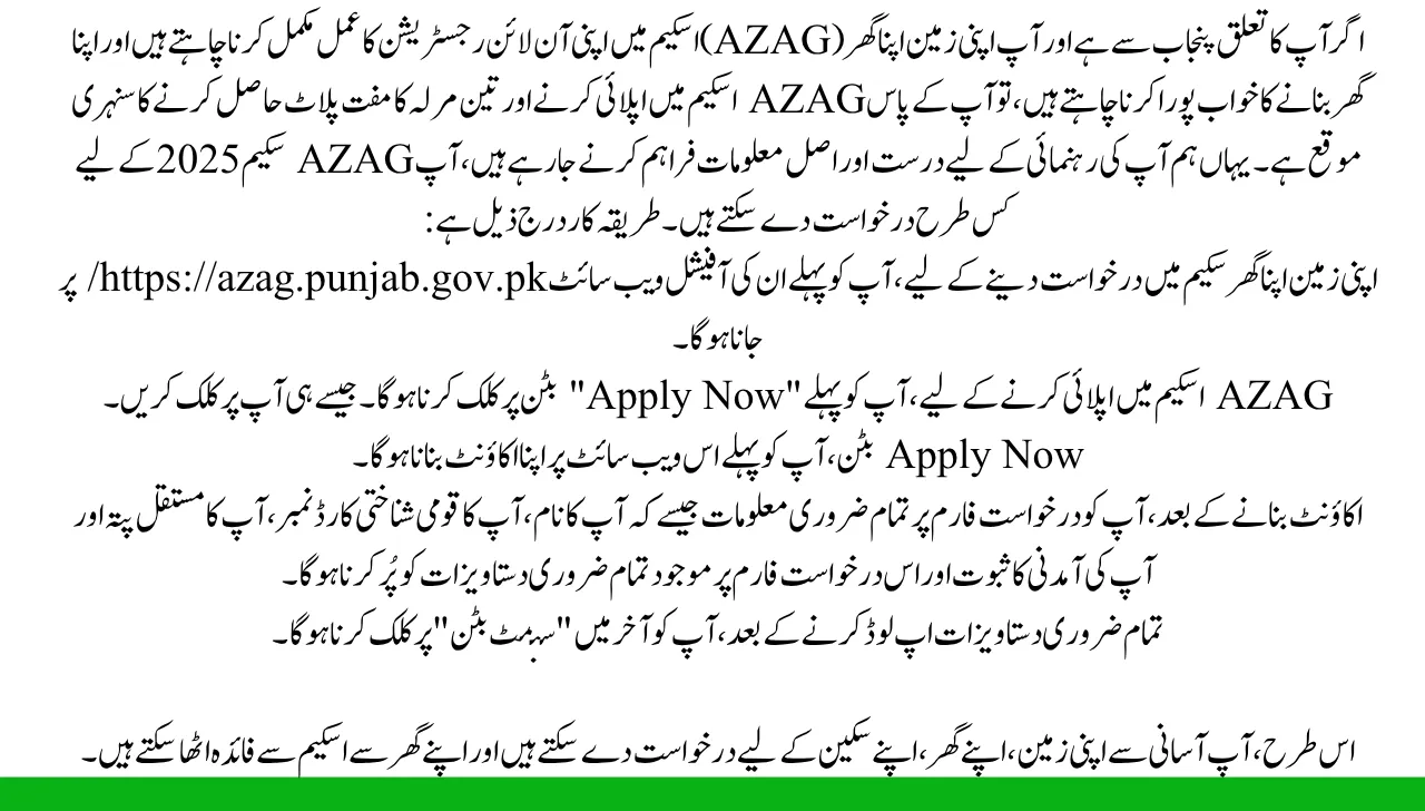 How to Apply Online for Apni Zameen Apna Ghar Scheme 2025